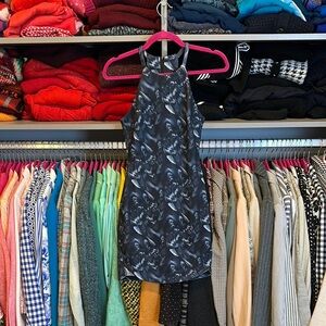 Something Borrowed blue print sleeveless back zipper closure dress size XS